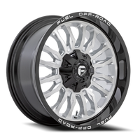 Fuel Arc 20x9 +1 5x127mm 87.1mm Silver Brushed Face-Milled Black Lip