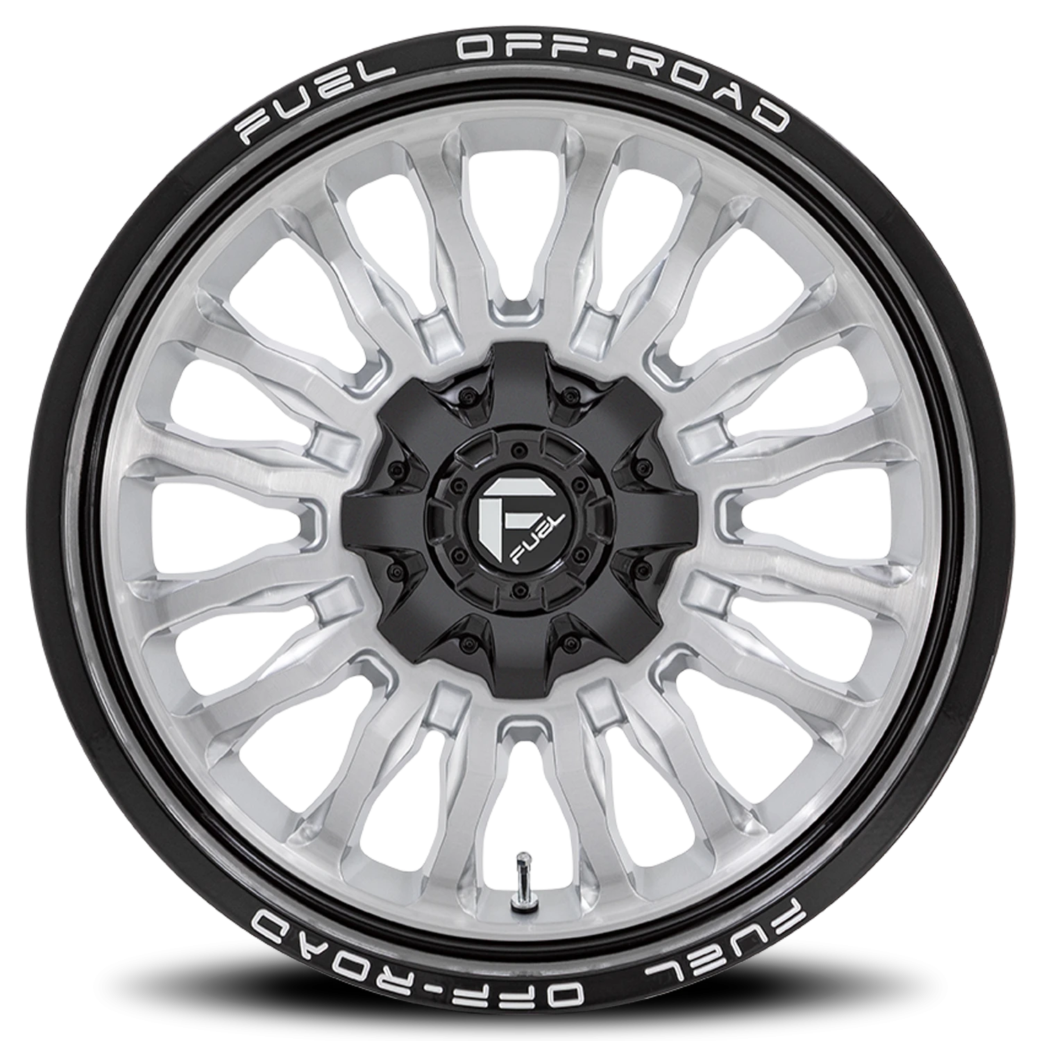 Fuel Arc 20x9" 8x165.1mm 125.1mm CB +1mm Silver Brushed Face-Milled Black Lip