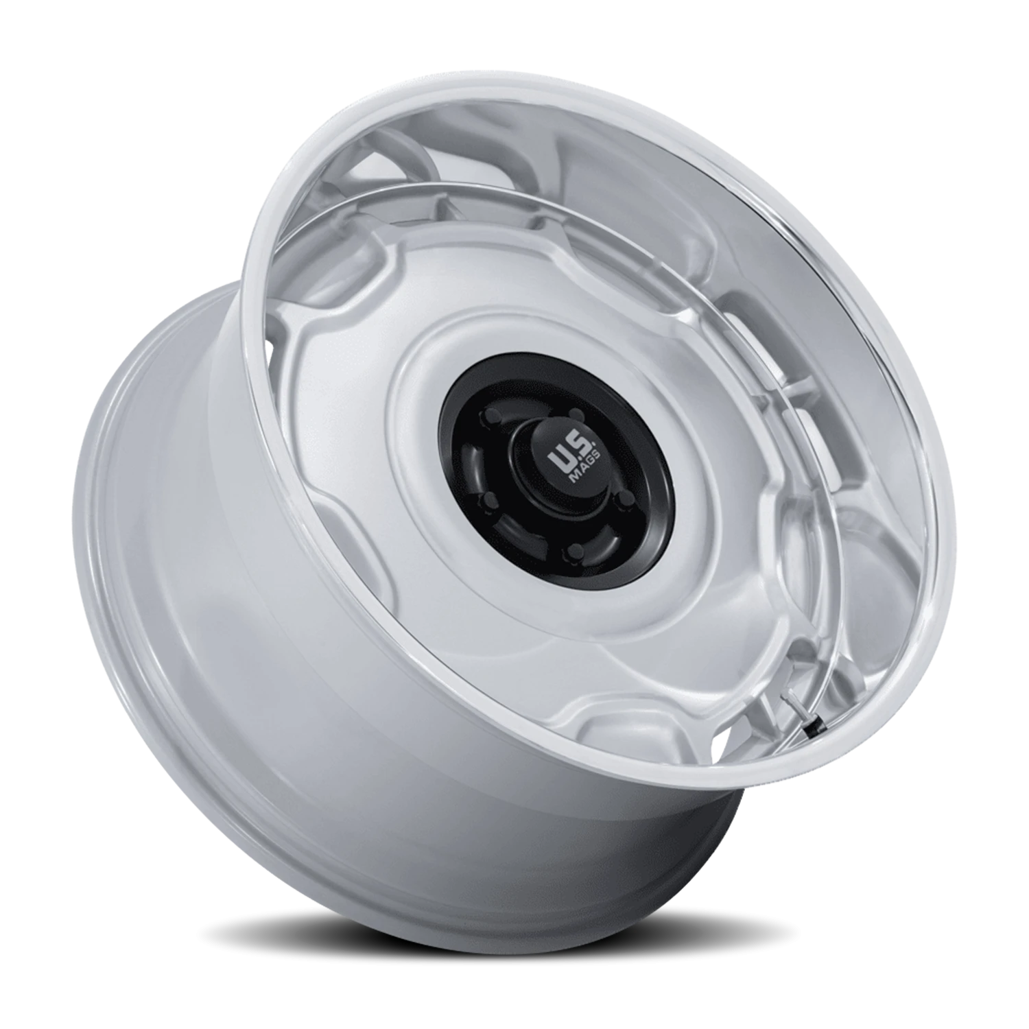 US Mags Arlington 22x10.5" 5x127mm 78.1mm CB +12mm Silver Matte Black Center-DC Lip