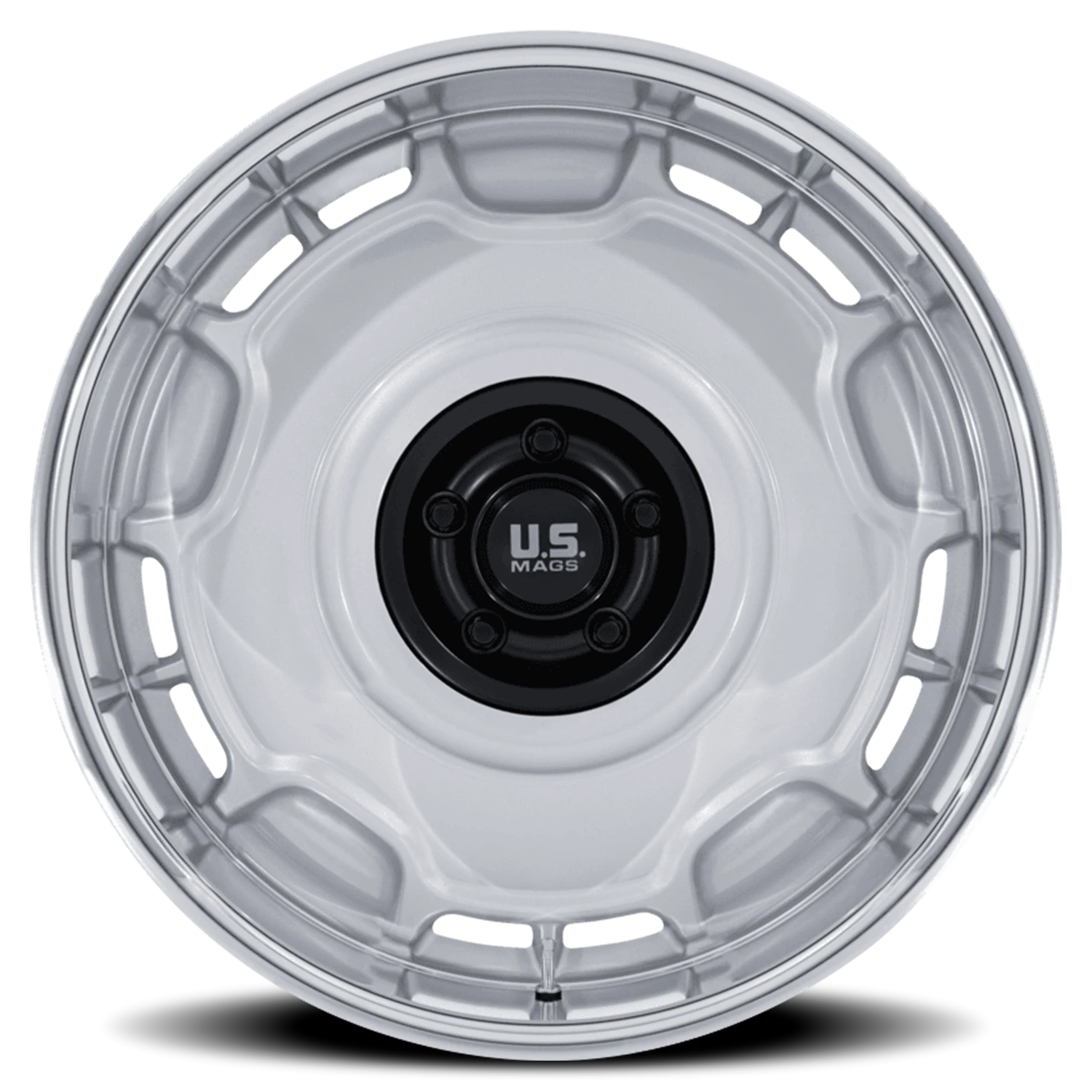 US Mags Arlington 20x11" 5x127mm 78.1mm CB -6mm Silver Matte Black Center-DC Lip