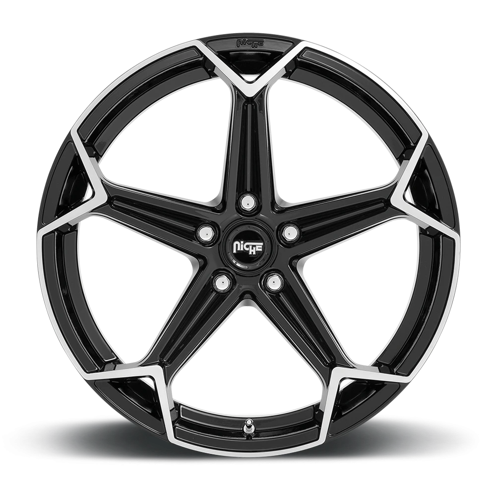 Niche Arrow 20x10.5" 5x115mm 71.6mm CB +20mm Gloss Black Brushed