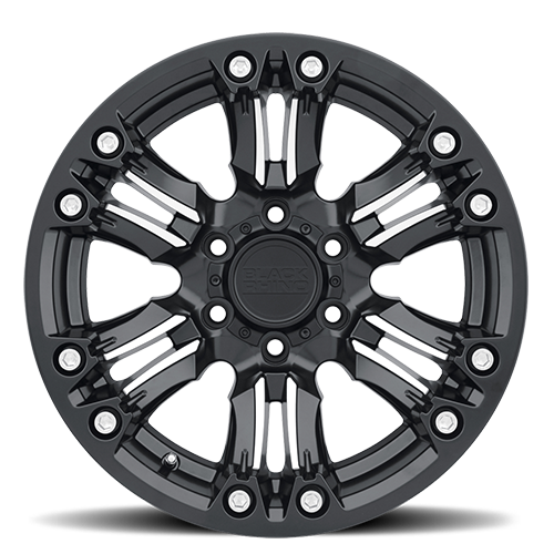Black Rhino Asagai 18x9.5" 5x127mm 71.6mm CB -18mm Matte Black Machined Spoke-Stainless Bolts