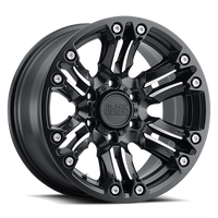 Black Rhino Asagai 18x9.5" 6x139.7mm 112.1mm CB -18mm Matte Black Machined Spoke-Stainless Bolts