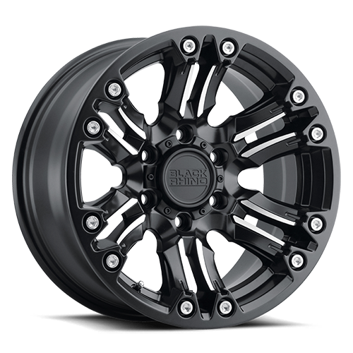 Black Rhino Asagai 18x9.5" 6x139.7mm 112.1mm CB -18mm Matte Black Machined Spoke-Stainless Bolts