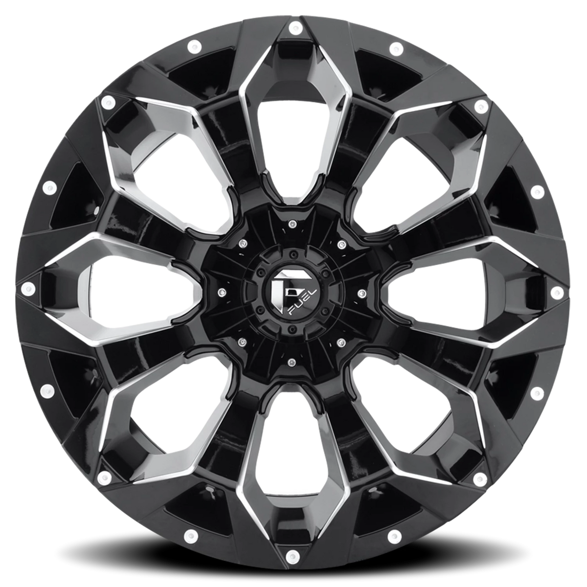 Fuel Assault 20x9 +1 8x170mm 125.1mm Gloss Black Milled