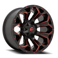 Fuel Assault 20x10" 5x114.3mm 78.1mm CB -18mm Matte Black Milled-Red Tint
