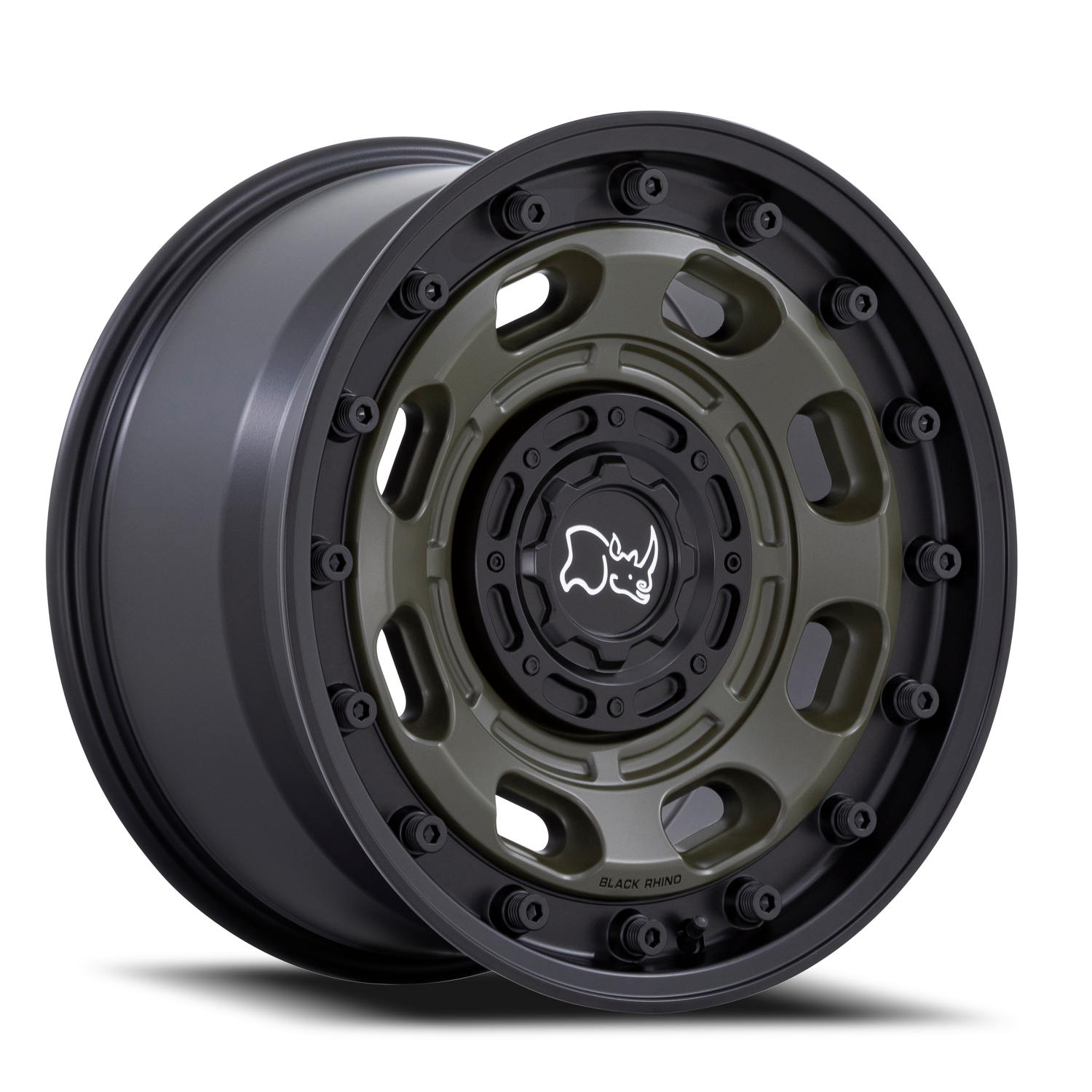 Black Rhino Atlas 16x8" 6x120mm 78.1mm CB -10mm Olive Drab Green Black Lip