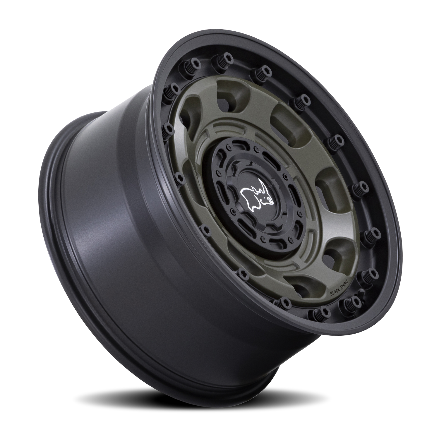 Black Rhino Atlas 16x8" 6x120mm 78.1mm CB -10mm Olive Drab Green Black Lip