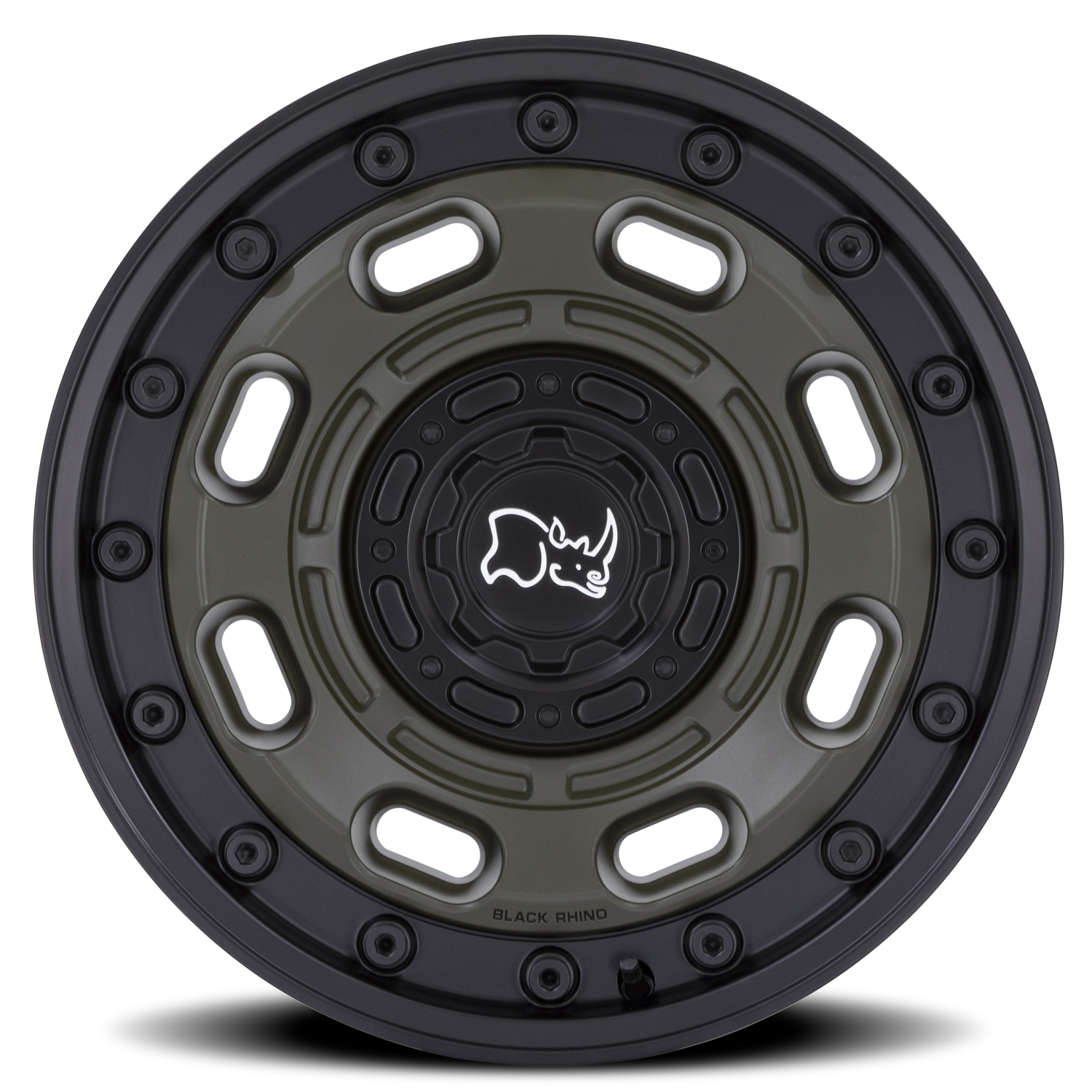 Black Rhino Atlas 16x8" 6x120mm 78.1mm CB -10mm Olive Drab Green Black Lip