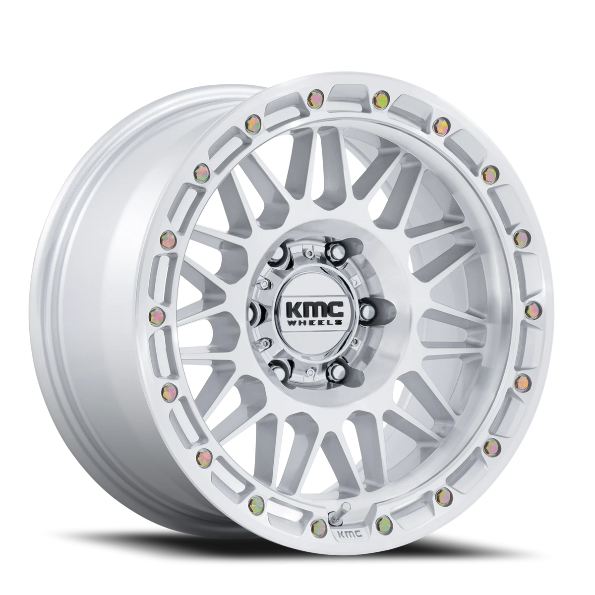 KMC Attack 17x8.5 -10 5x127mm 71.5mm Gloss Silver Machined Face