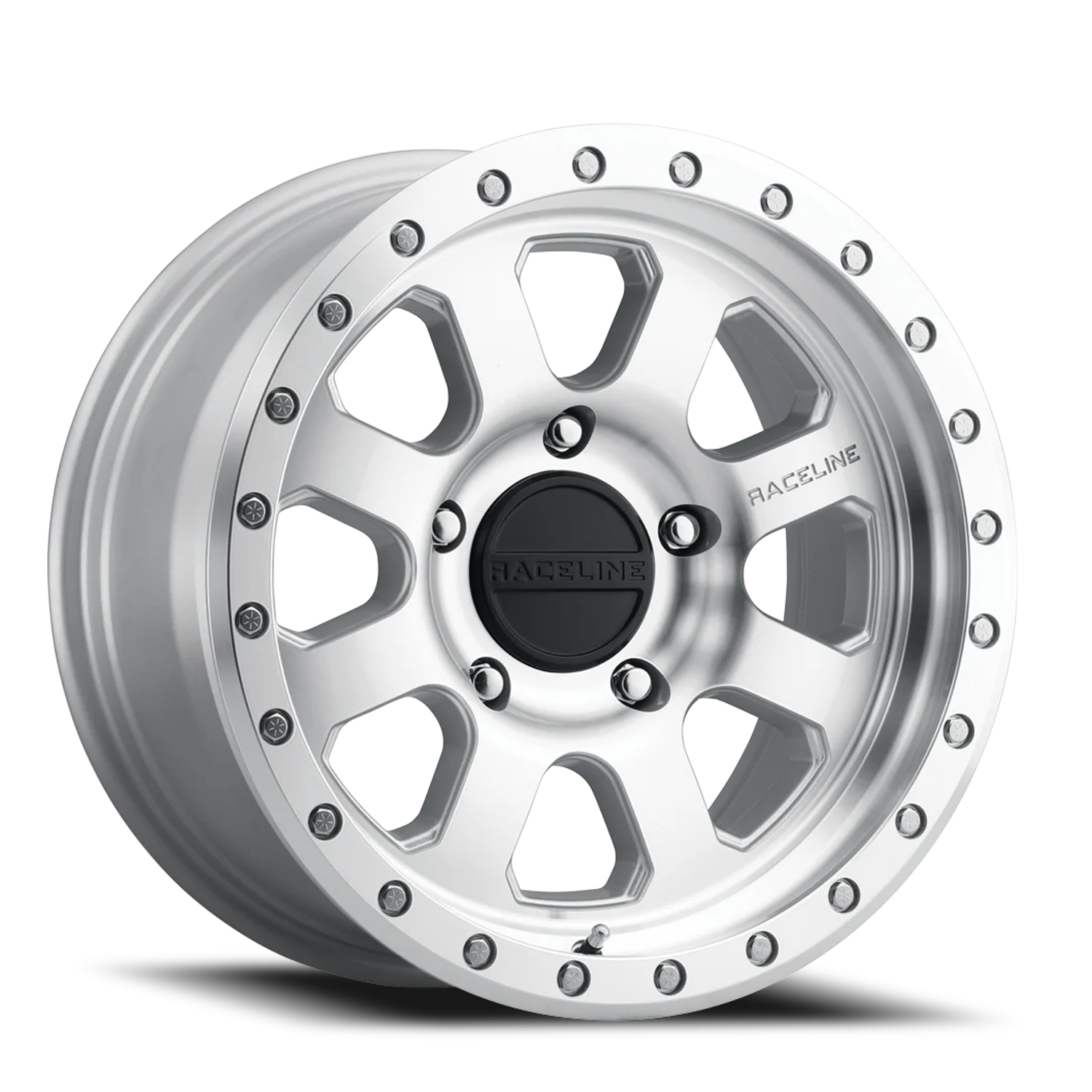 Raceline Avenger 2.0 959MC 18x9 +0 8x165.1mm 130.81mm Machined Silver Black Cap