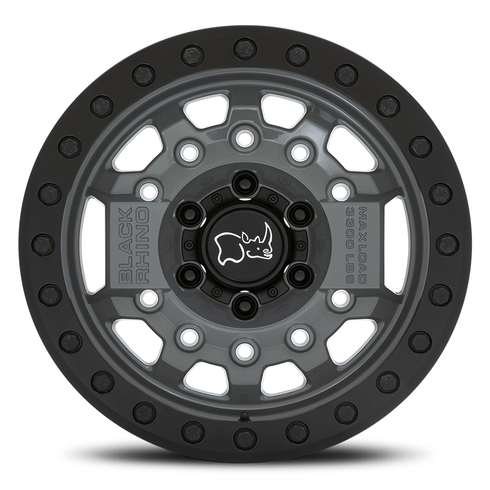Black Rhino Avenger Beadlock 17x8.5" 6x139.7mm 112.1mm CB -30mm Battleship Gray Black Hardware