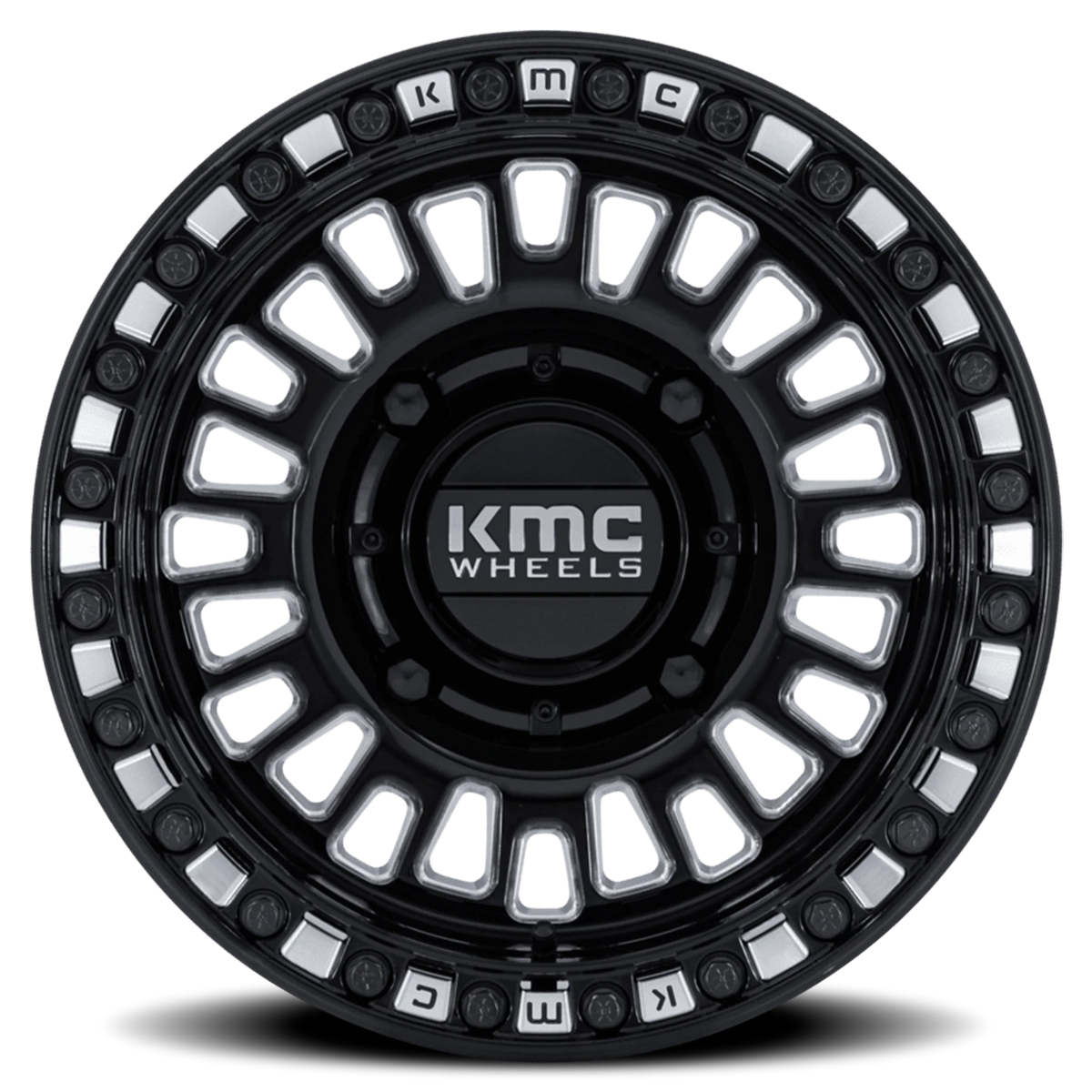 KMC Aztec Beadlock UTV 15x7 +38 4x137mm 96mm Gloss Black Milled