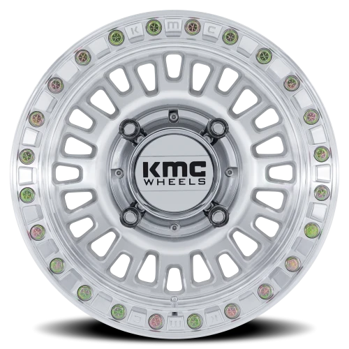 KMC Aztec Beadlock UTV 15x10" 6x139.7mm 100.3mm CB 0mm Machined Silver