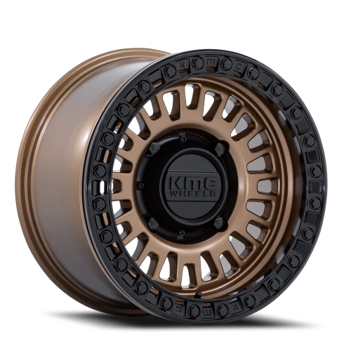 KMC Aztec Beadlock UTV 15x7" 6x139.7mm 100.3mm CB +38mm Matte Bronze Gloss Black Ring