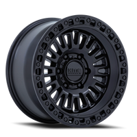 KMC Aztec 17x8.5" 5x127mm 71.5mm CB 0mm Matte Black Gloss Black Lip