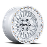 KMC Aztec 17x8.5" 5x127mm 71.5mm CB 0mm Gloss Silver Machined Face