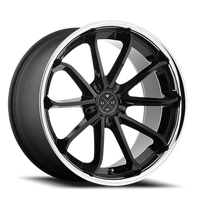 Blaque Diamond BD-23 22x10.5" 5x112mm 66.6mm CB +42mm Gloss Black Chrome Stainless Steel Lip