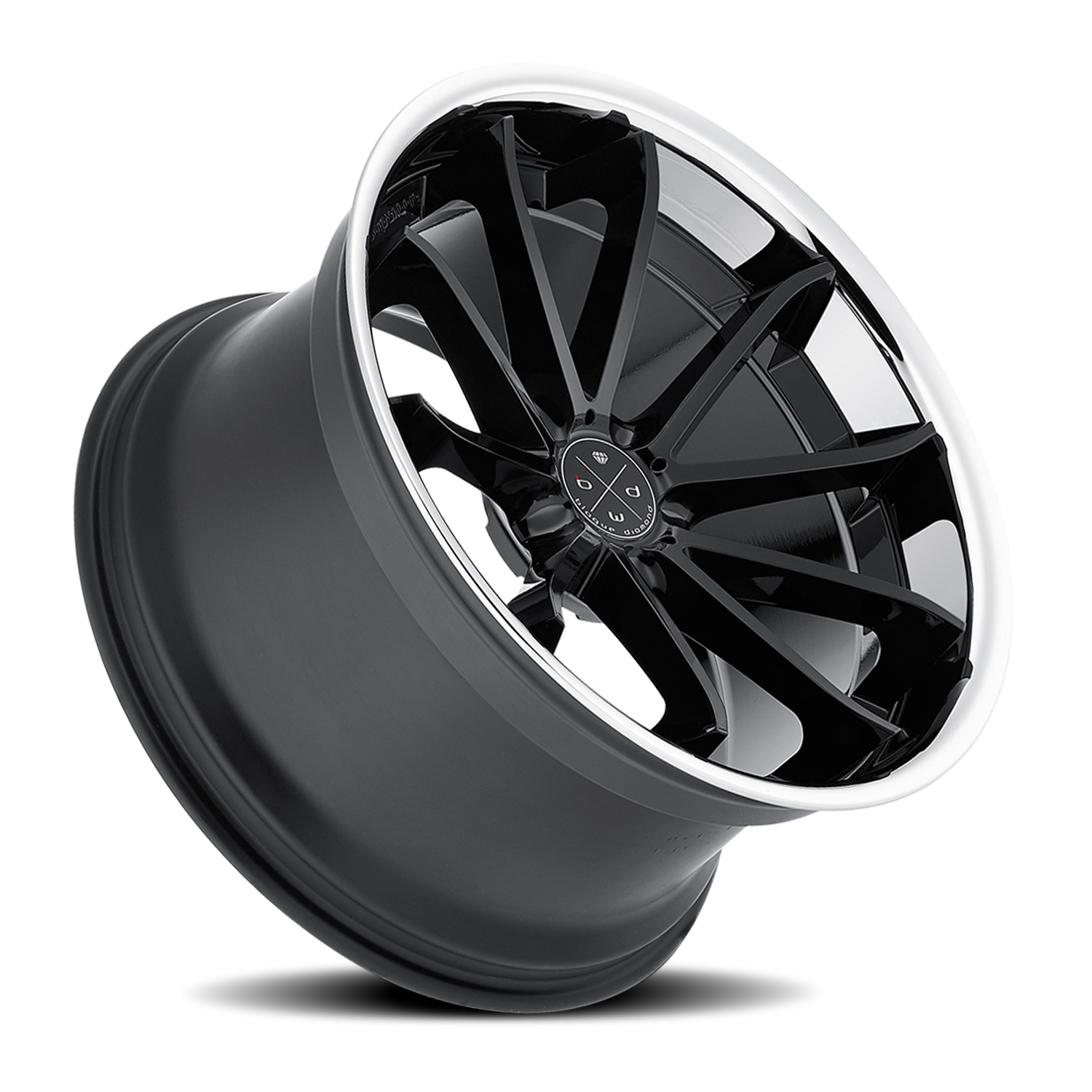 Blaque Diamond BD-23 22x10.5" 5x112mm 66.6mm CB +42mm Gloss Black Chrome Stainless Steel Lip