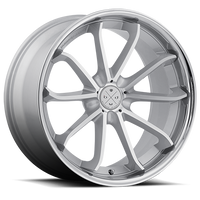 Blaque Diamond BD-23 22x9" 5x115mm 71.5mm CB +15mm Machined Silver Chrome Stainless Steel Lip