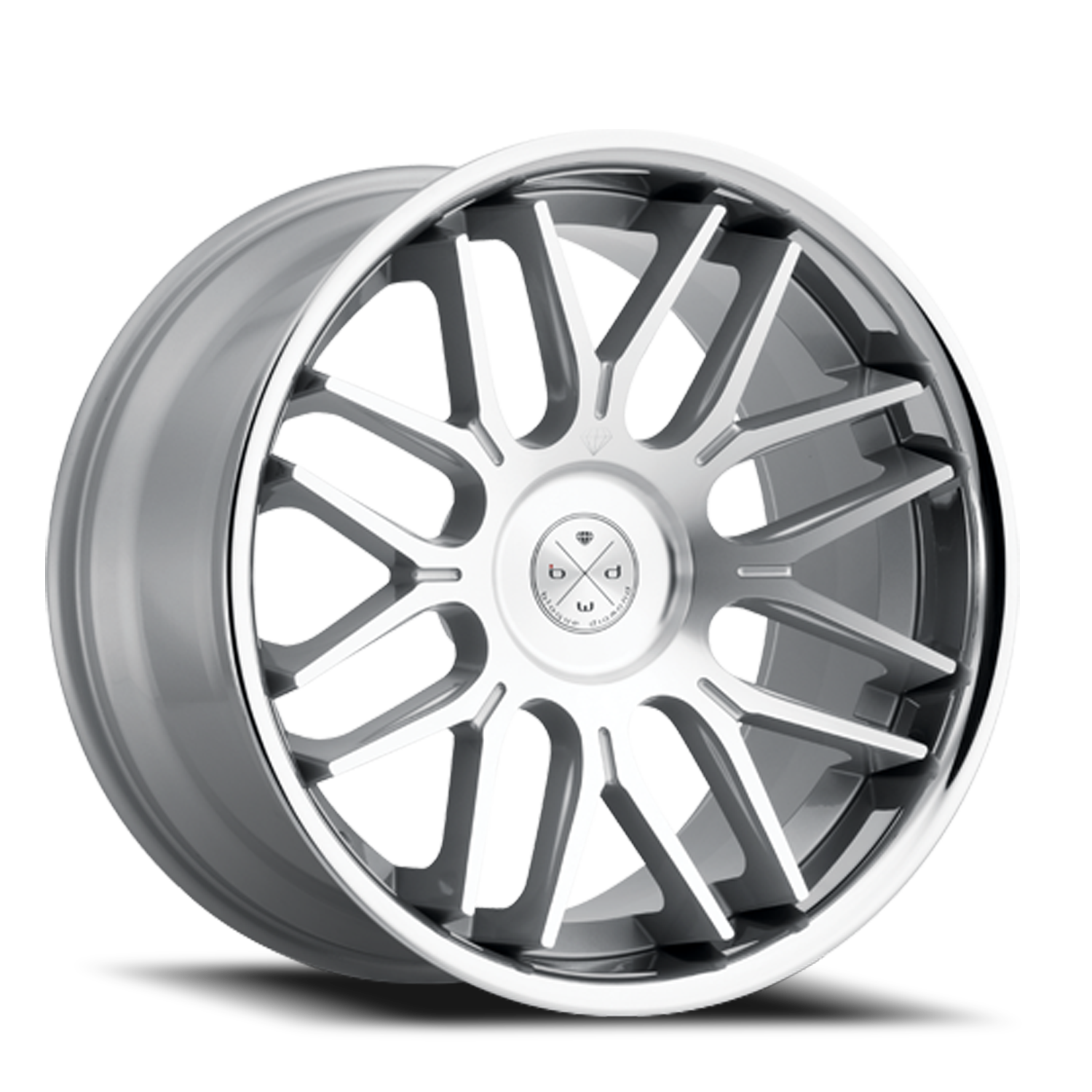 Blaque Diamond BD-27 22x10.5" 5x112mm 66.6mm CB +42mm Machined Silver Chrome Stainless Steel Lip