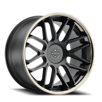Blaque Diamond BD-27 22x10.5" 5x115mm 71.5mm CB +20mm Satin Black Black Chrome Stainless Steel Lip