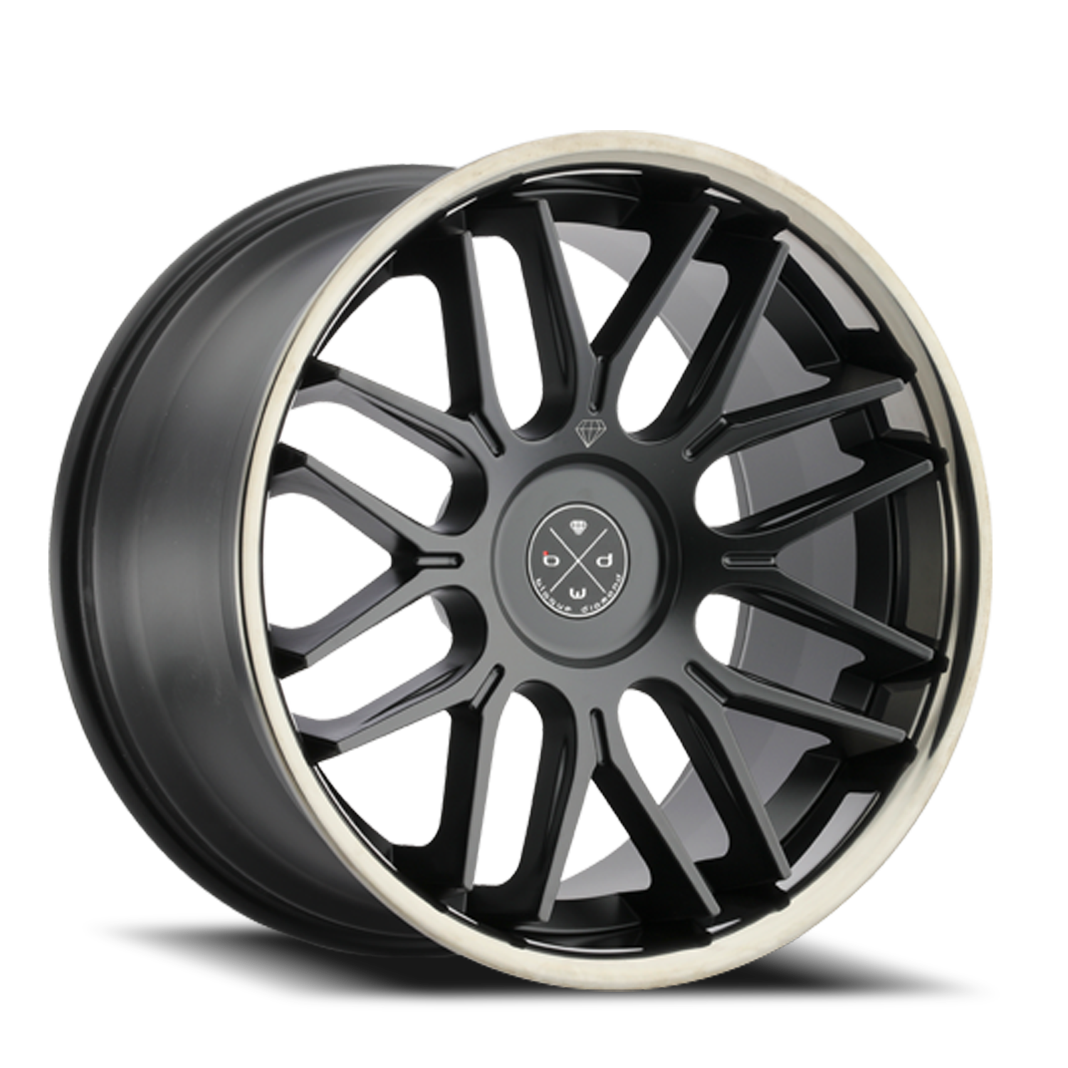 Blaque Diamond BD-27 20x10" 5x120mm 72.56mm CB +40mm Satin Black Black Chrome Stainless Steel Lip