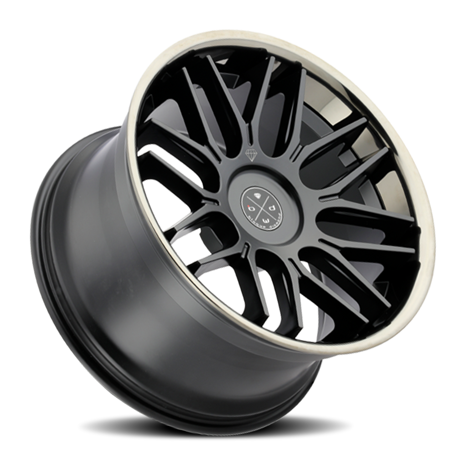 Blaque Diamond BD-27 22x10.5" 5x115mm 71.5mm CB +20mm Satin Black Black Chrome Stainless Steel Lip