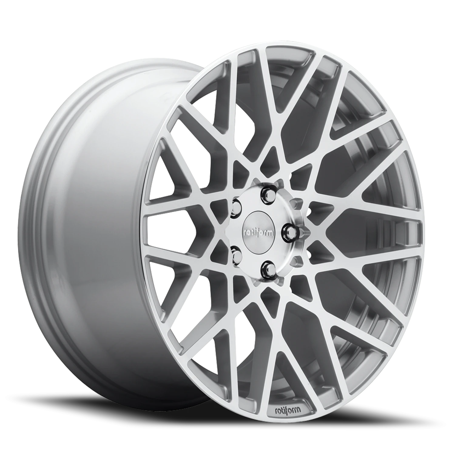 Rotiform BLQ 19x8.5" 5x114.3mm 72.56mm CB +38mm Gloss Silver Machined