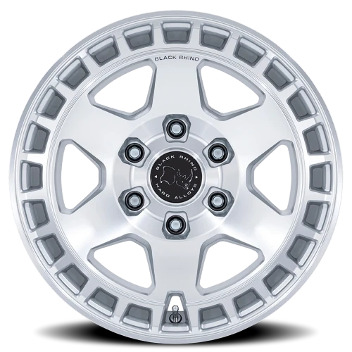 Black Rhino Bahari 17x8.5" 5x127mm 71.5mm CB -10mm Gloss Silver Machined Face