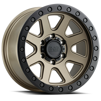 Black Rhino Baker 20x9" 5x127mm 71.6mm CB -18mm Matte Bronze Black Lip Edge-Black Bolts