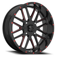 MSA Bandit 18x7" 4x156mm 132mm CB 0mm Gloss Black Milled-Red Tint
