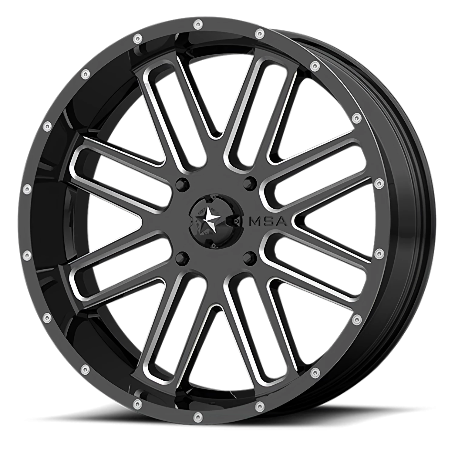 MSA Bandit 18x7" 4x137mm 112mm CB +4mm Gloss Black Milled
