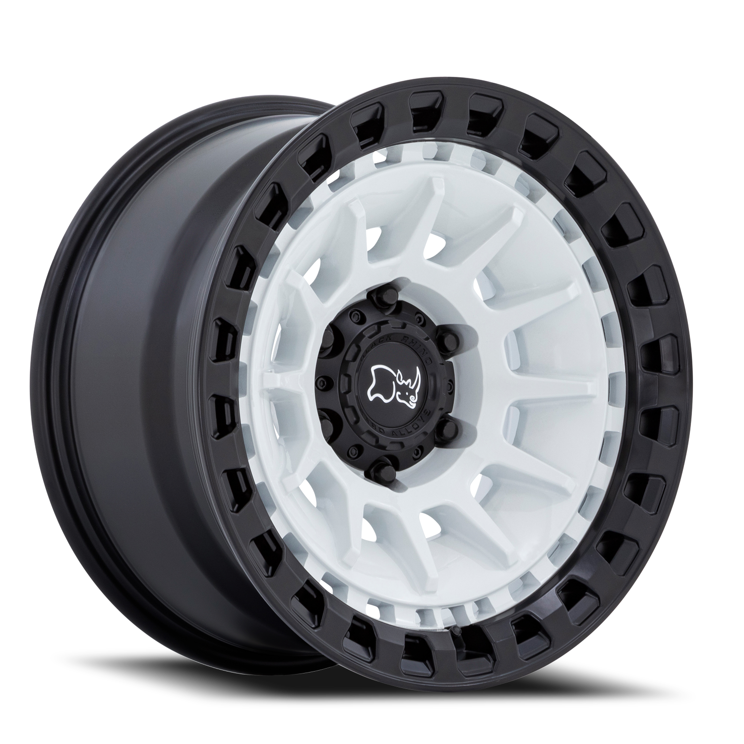 Black Rhino Barrage 18x9" 5x127mm 71.5mm CB 0mm Gloss White Matte Black