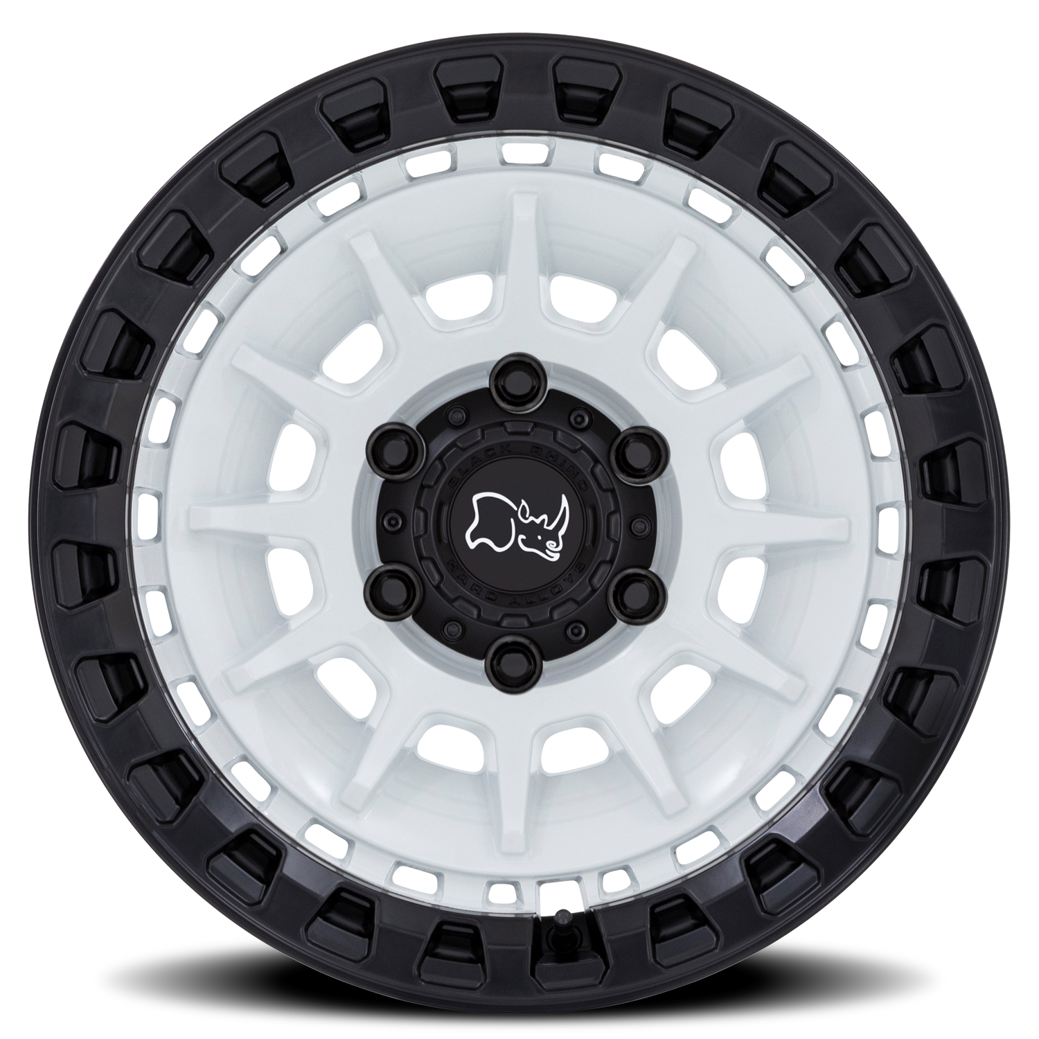 Black Rhino Barrage 18x9" 6x135mm 87.1mm CB 0mm Gloss White Matte Black