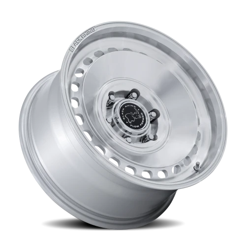 Black Rhino Basin 17x8.5" 5x127mm 71.5mm CB 0mm Gloss Silver Machined Face