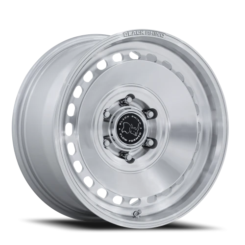 Black Rhino Basin 17x8.5" 6x139.7mm 106.1mm CB +25mm Gloss Silver Machined Face