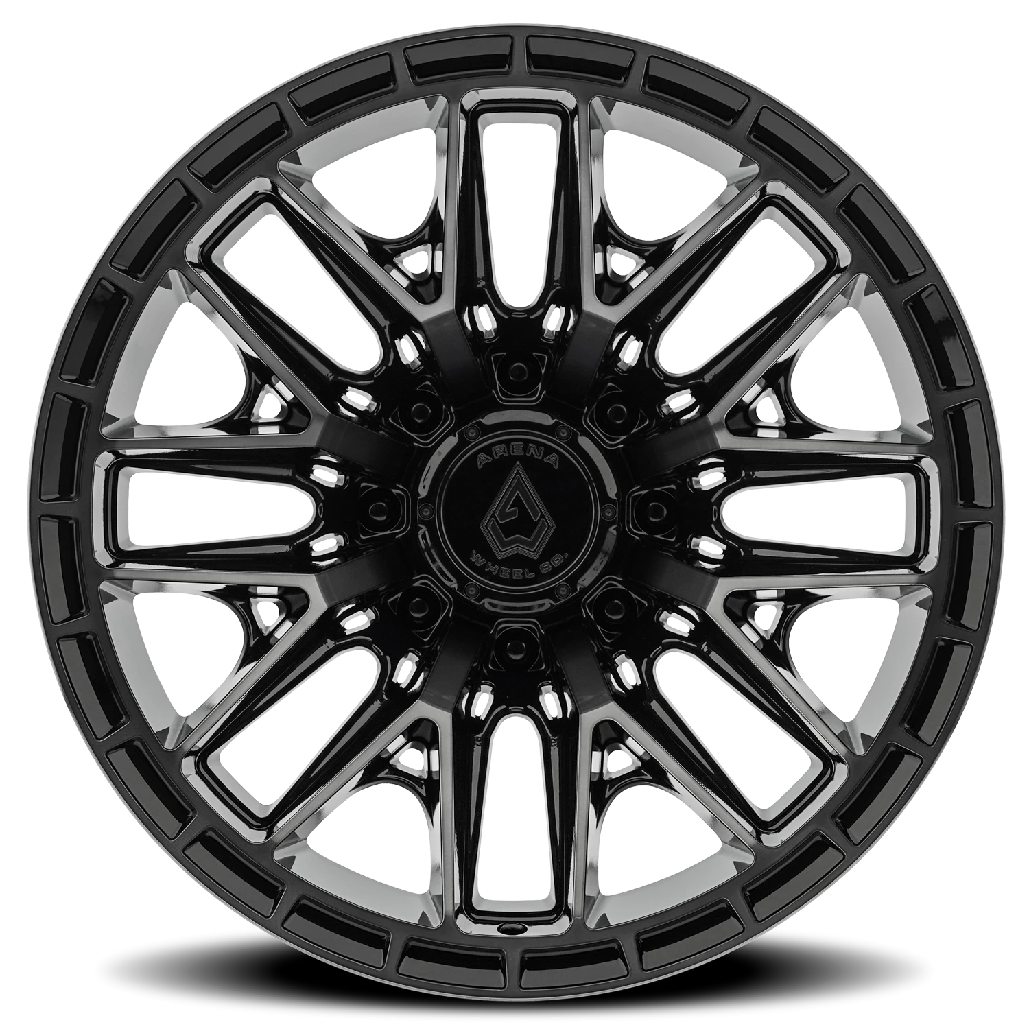 Arena Battle 20x10" 8x170mm 125.1mm CB -18mm Gloss Glossy Black Machined DDT Face-Machined DDT Lip