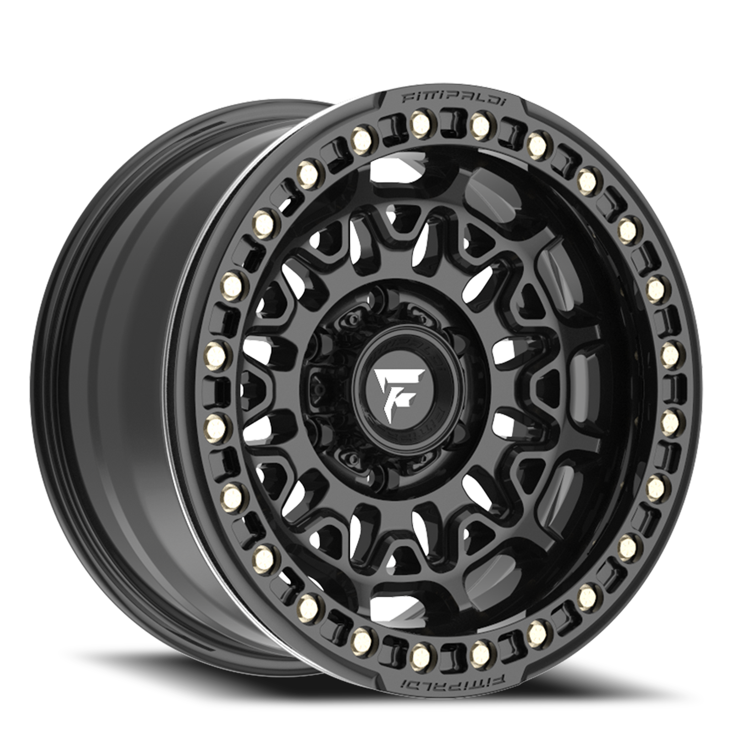 Fittipaldi Offroad Beadlock Series 17x9" 6x139.7mm 106.2mm CB -15mm Satin Black Gloss Black Forged Ring