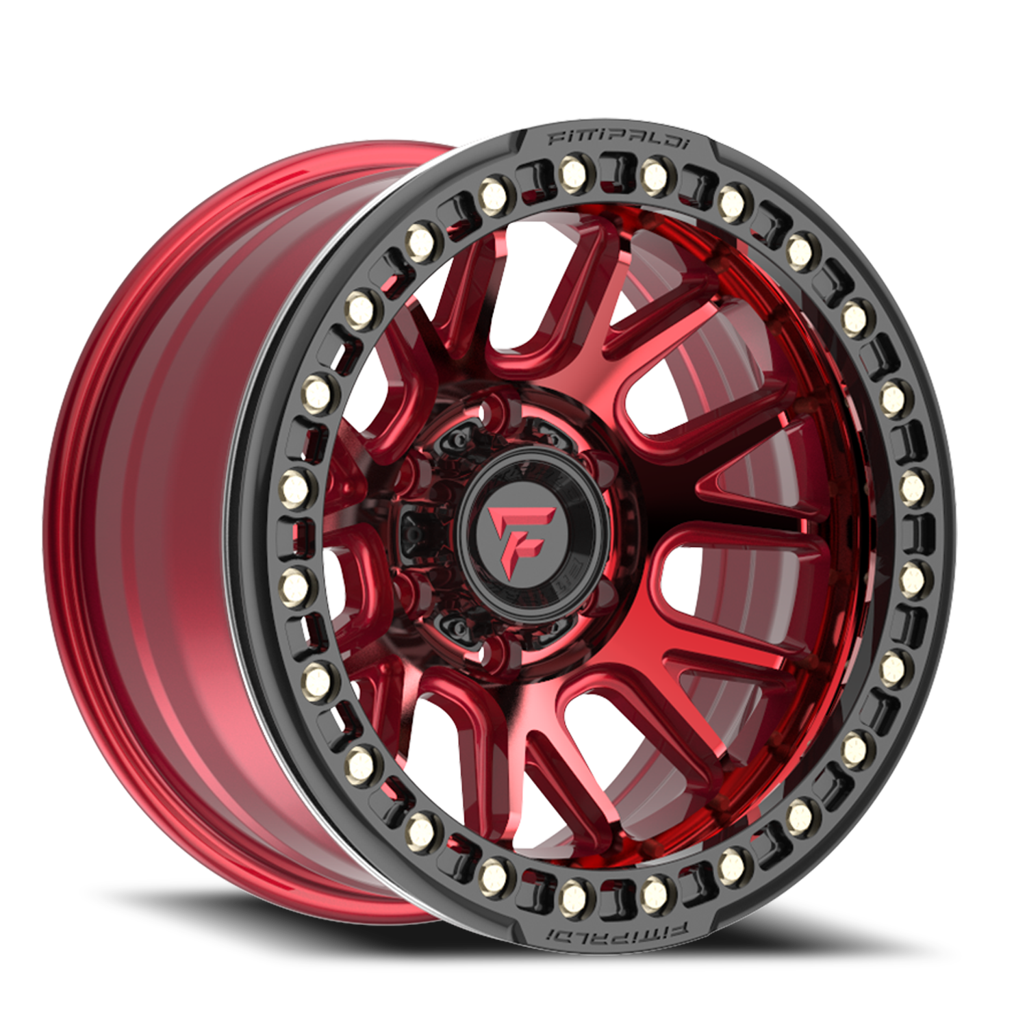 Fittipaldi Offroad Beadlock Series 17x9" 5x127mm 71.5mm CB -38mm Red Gloss Black Forged Ring
