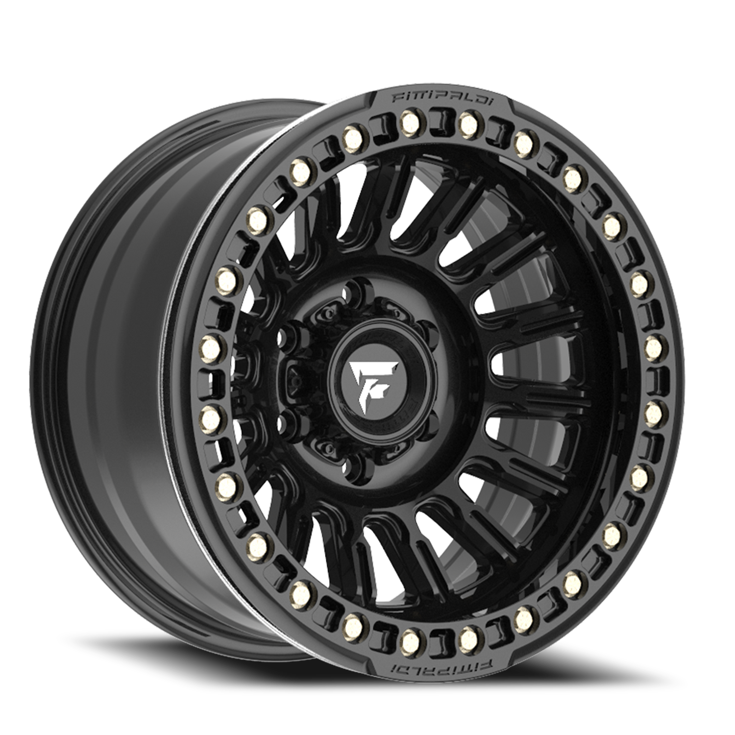 Fittipaldi Offroad Beadlock Series 17x9" 5x127mm 71.5mm CB -38mm Satin Black Gloss Black Forged Ring
