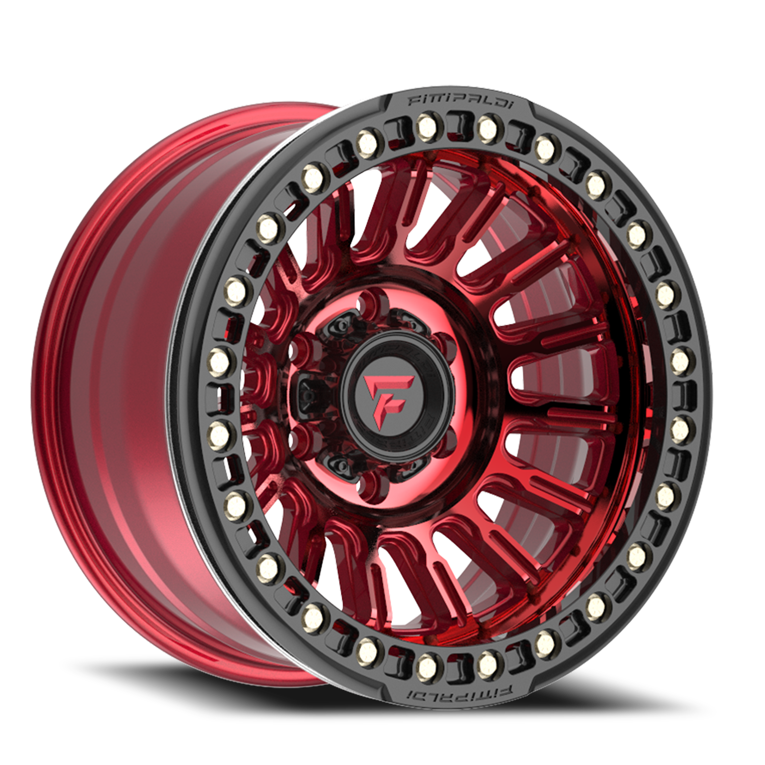 Fittipaldi Offroad Beadlock Series 17x9" 5x127mm 71.5mm CB -38mm Red Gloss Black Forged Ring