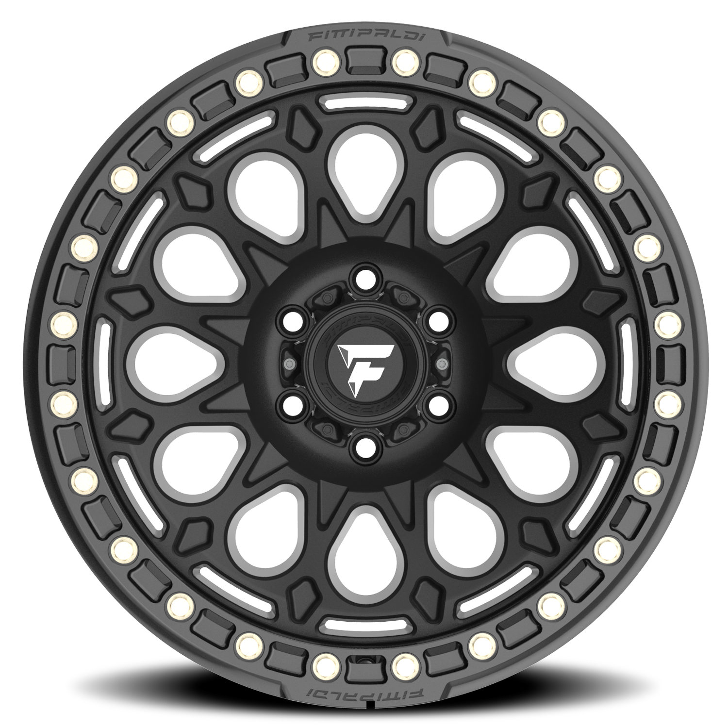 Fittipaldi Offroad Beadlock Series 17x9" 5x139.7mm 71.5mm CB -15mm Satin Black Gloss Black Forged Ring