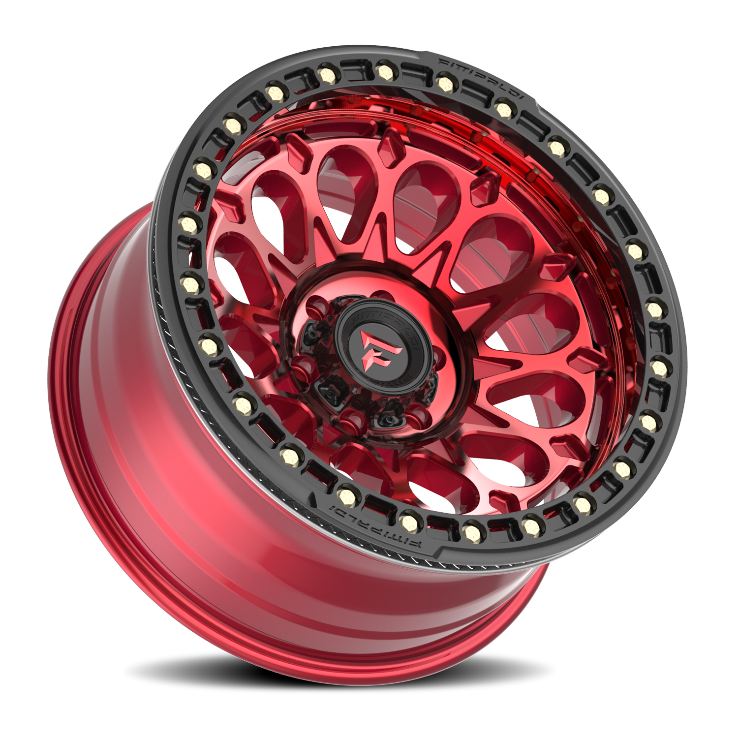 Fittipaldi Offroad Beadlock Series 17x9" 5x139.7mm 71.5mm CB -15mm Red Machined Forged Ring