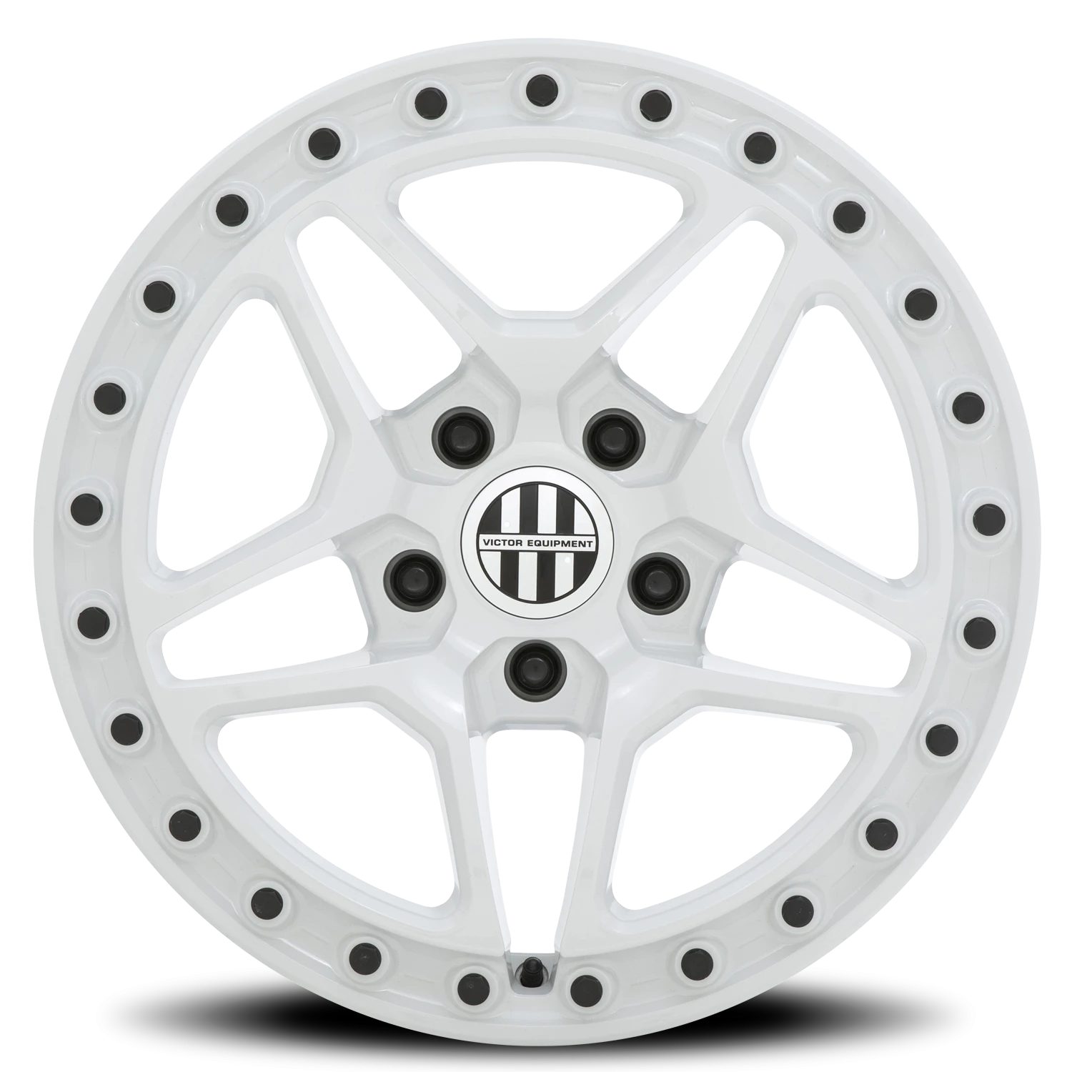 Victor Equipment Berg 17x8" 5x130mm 71.6mm CB +10mm Gloss White Black Bolts