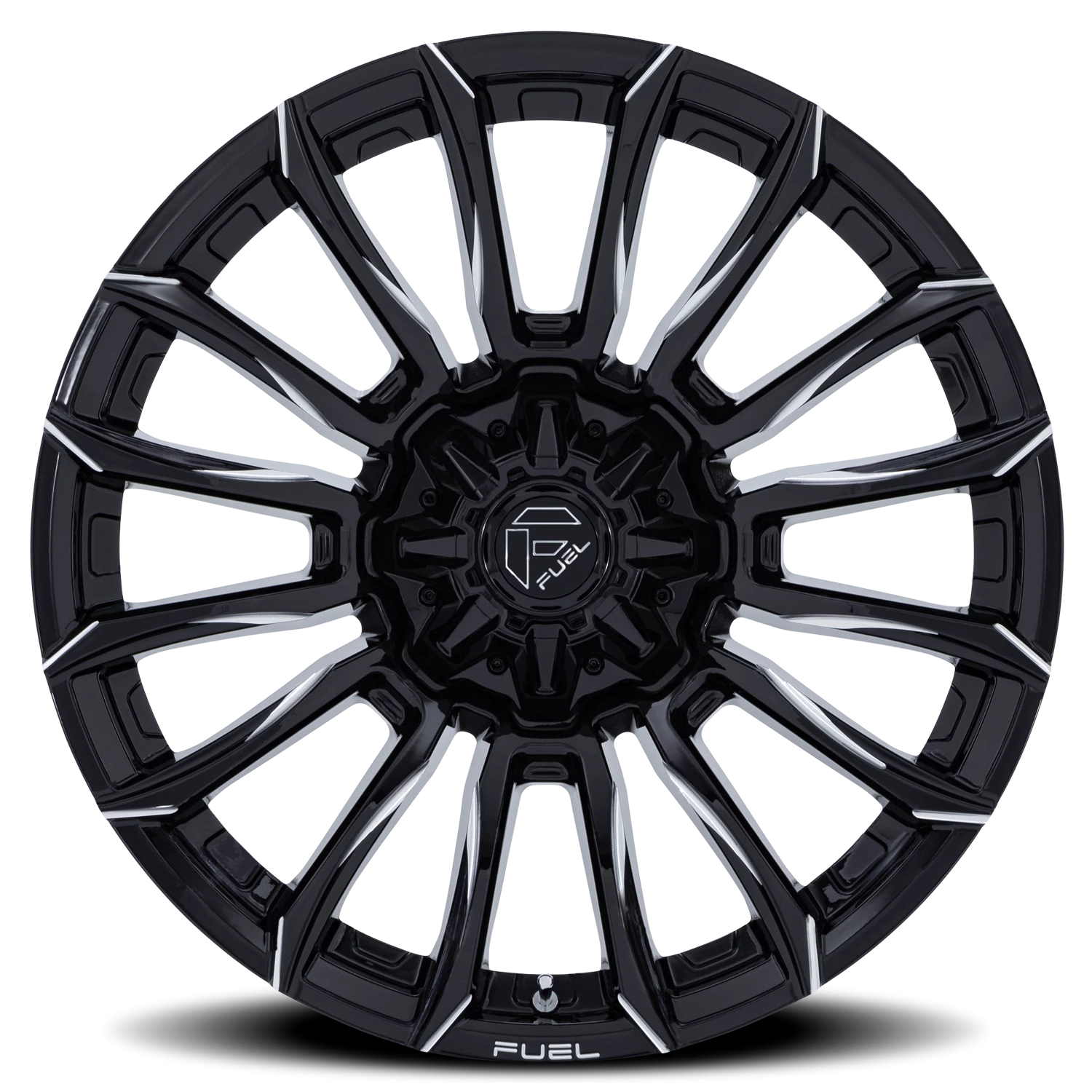 Fuel Blade 22x9" 8x165.1mm 125.1mm CB +1mm Gloss Black Milled