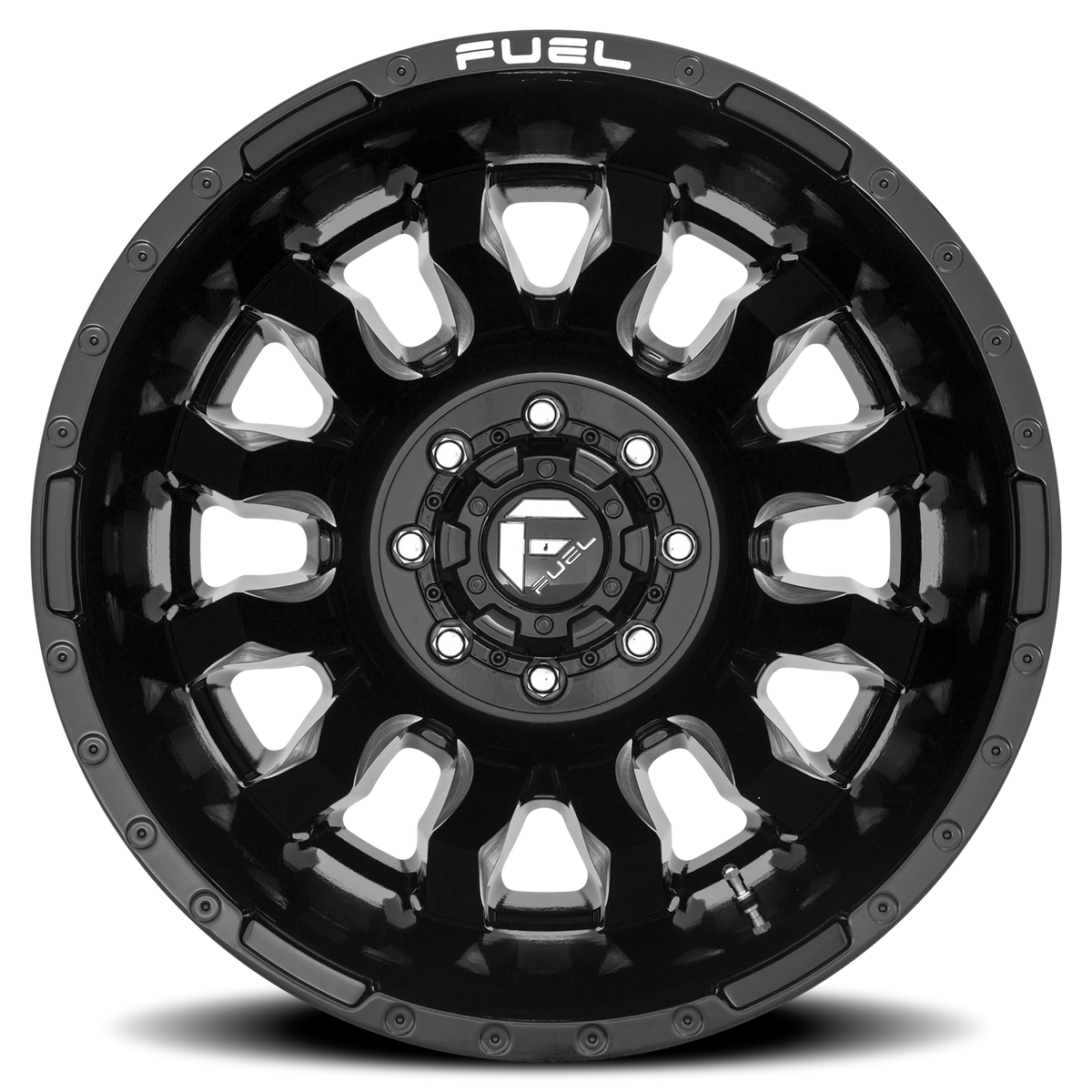 Fuel Blitz Dually 20x8.25 -265 8x165.1mm 121.5mm Gloss Black Milled