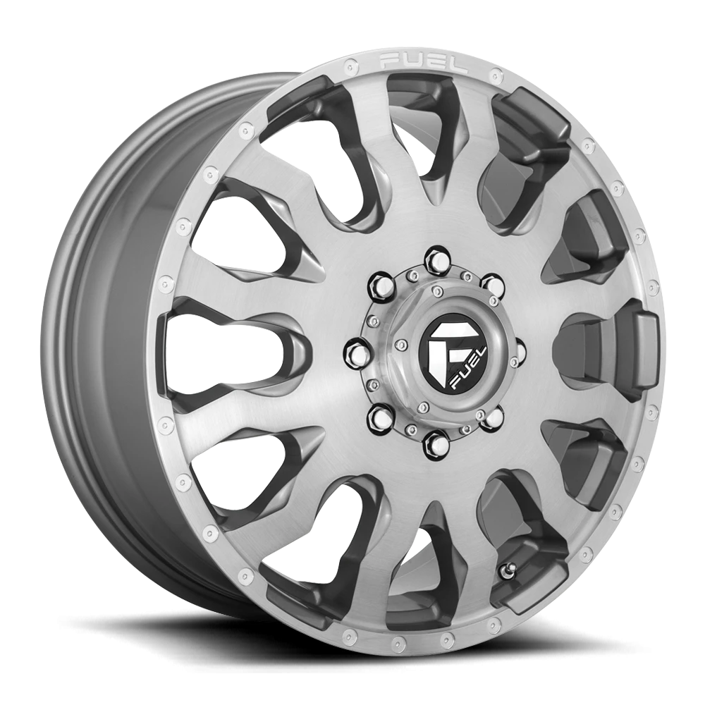 Fuel Blitz Dually 20x8.25" 8x200mm 142mm CB +105mm Brushed Gunmetal Tinted Clear