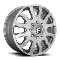 Fuel Blitz Dually 20x8.25" 8x200mm 142mm CB +105mm Brushed Gunmetal Tinted Clear
