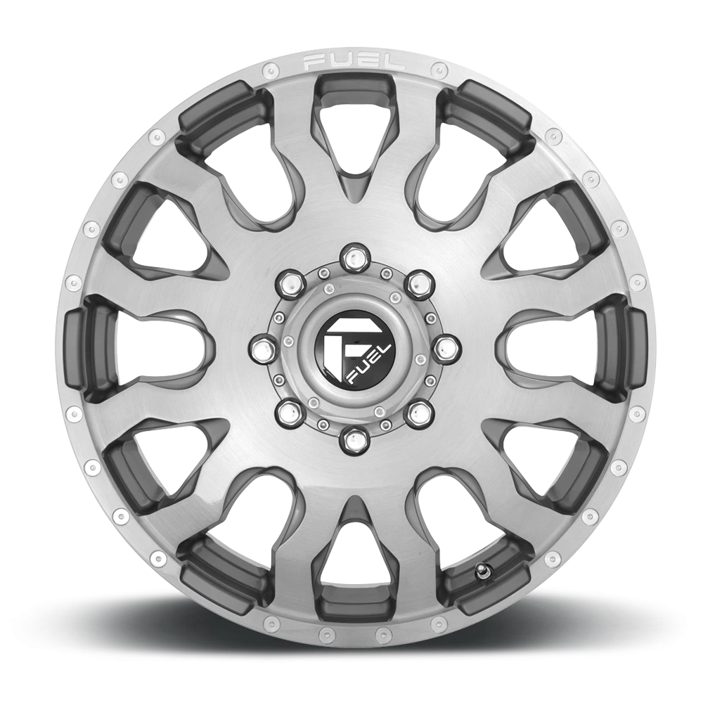 Fuel Blitz Dually 20x8.25" 8x200mm 142mm CB +105mm Brushed Gunmetal Tinted Clear